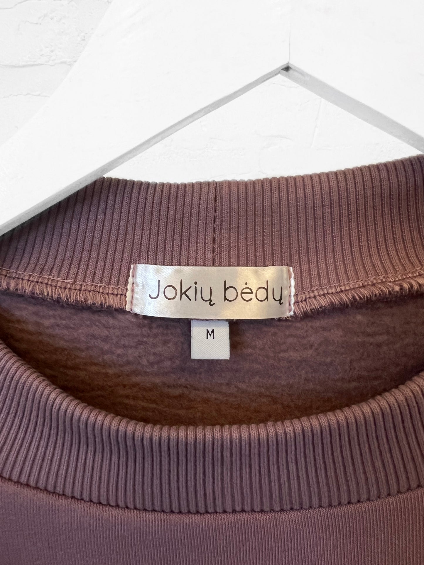 Oversized sweatshirt with 3/4 sleeves and fleece lining